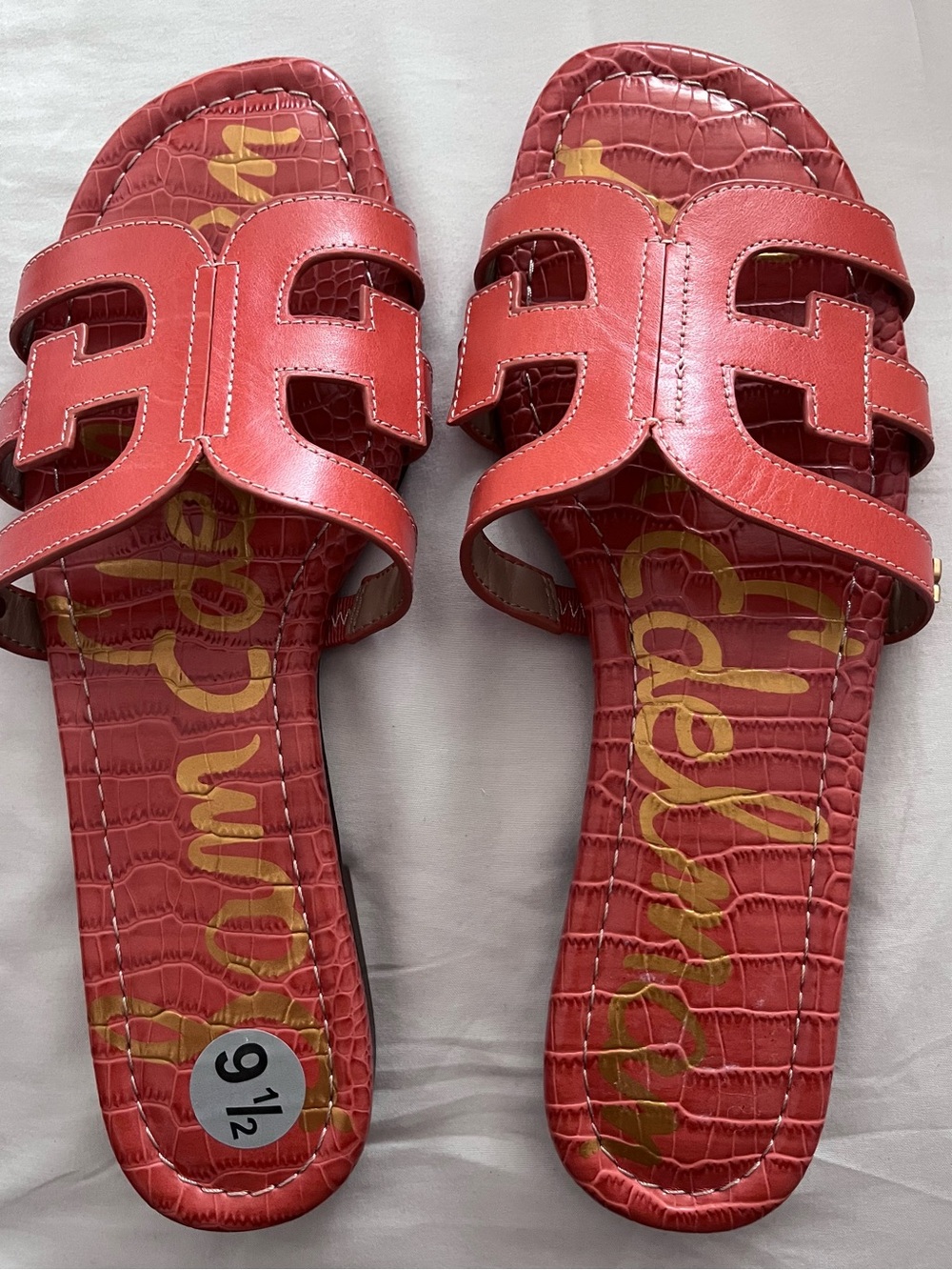 ✅🌹Sam Edelman Coral Pink Cutout Slide Sandals